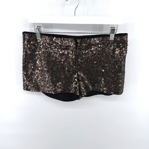 Express Sequin Shorts Bronze Hot Pants 6 Brown Womens Party Festival New‎